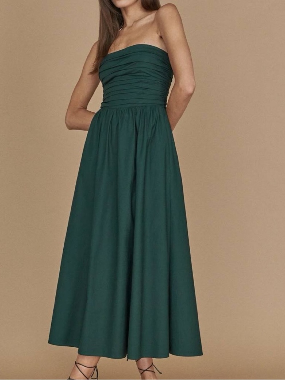 Reformation Lissa Dress - Forest Green